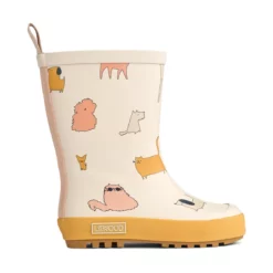 Liewood Mason Thermo-Regenstiefel „Cats and Dogs / Sandy“, Teddyfutter