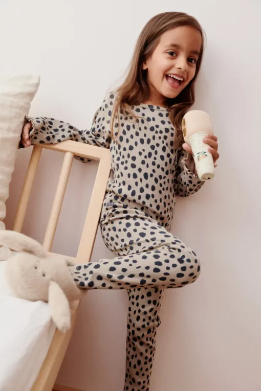 Liewood Rippstrick-Leggings Marien „Leo spots / Nebelgrau“