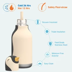 ASOBU Bestie Trinkflasche „Arlo der Pinguin“, 460 ml