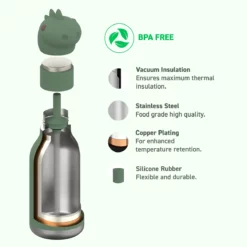 ASOBU Bestie Trinkflasche „Cillian der Dino“, 460 ml