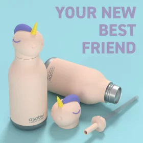 ASOBU Bestie Trinkflasche „Sparkle das Einhorn“, 460 ml