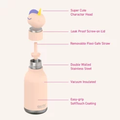 ASOBU Bestie Trinkflasche „Sparkle das Einhorn“, 460 ml