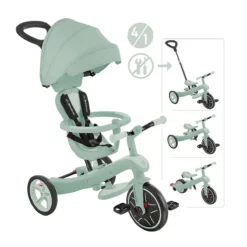 Globber Trike Explorer 4in1, ECO, pistazie, 10M-5J, mitwachsendes Dreirad