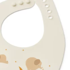 Liewood Ember Silikon-Lätzchen „Elephant / Creme de la creme“, 2er-Set