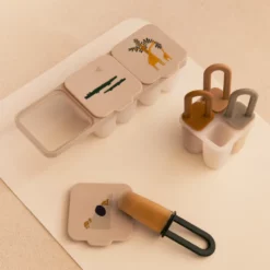 Liewood Kaimen Silikon‑Eisförmchen „Peach / Sea shell“, Eis‑Pop‑Set