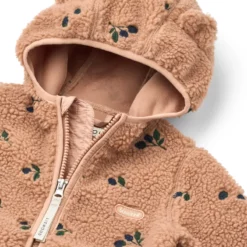 Liewood Mara Sherpa Jacke mit Kapuze und Ohren „Berry / Pale tuscany / Embroidery“