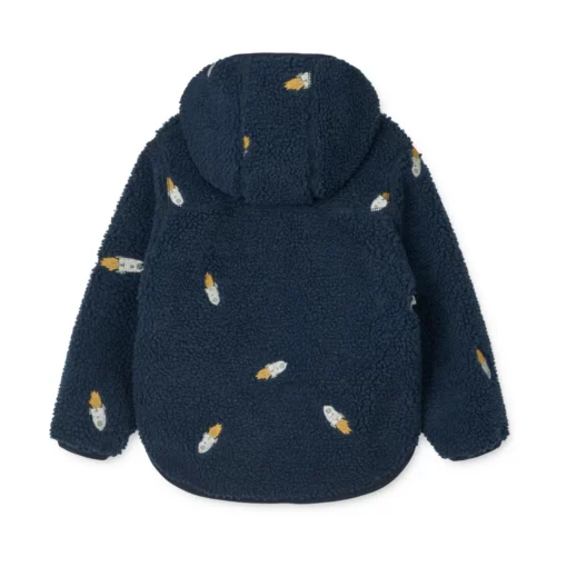 Liewood Mara Sherpa Jacke mit Kapuze „Rocket : Classic navy : Embroidery“