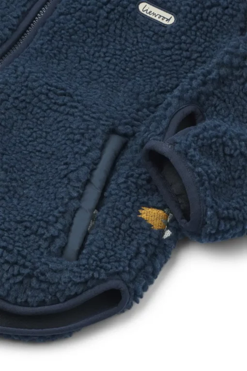 Liewood Mara Sherpa Jacke mit Kapuze „Rocket : Classic navy : Embroidery“