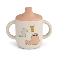 Liewood Neil Silikon Becher „Cats and Dogs / Sandy“, 150ml