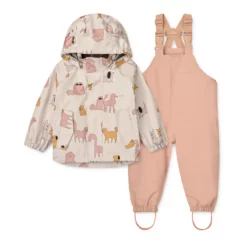 Liewood Softshell Regenbekleidungs-Set Manu „Cats and Dogs / Sandy“