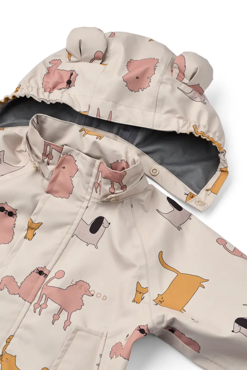 Liewood Softshell Regenbekleidungs-Set Manu „Cats and Dogs / Sandy“