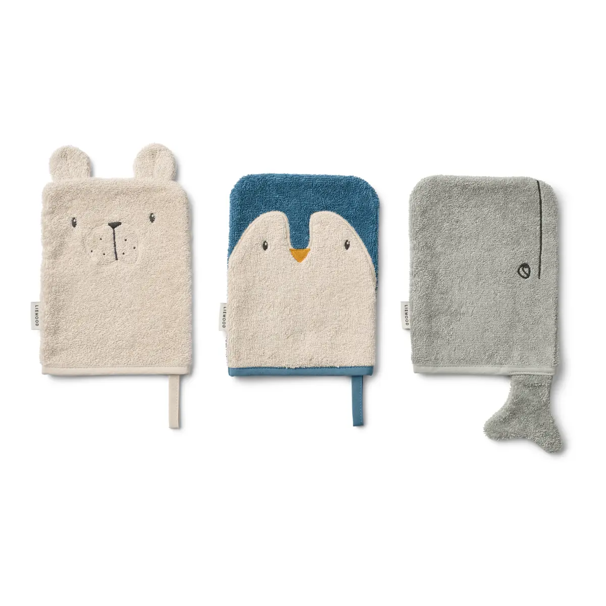 Liewood Sylvester Waschlappen 3er-Set „Arctic Sea : Ocean view“