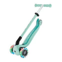 Globber 3-in-1 Roller Go-Up Active Lights 360 Grad mit Leuchtrollen – Mint, Hinterradlenkung, 15M-9J