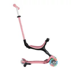 Globber 3-in-1 Roller Go-Up Active Lights 360 Grad mit Leuchtrollen – Pastellrosa, Hinterradlenkung, 15M-9J