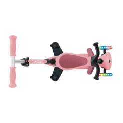 Globber 3-in-1 Roller Go-Up Active Lights 360 Grad mit Leuchtrollen – Pastellrosa, Hinterradlenkung, 15M-9J