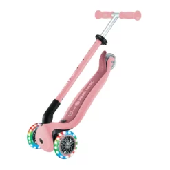 Globber 3-in-1 Roller Go-Up Active Lights 360 Grad mit Leuchtrollen – Pastellrosa, Hinterradlenkung, 15M-9J