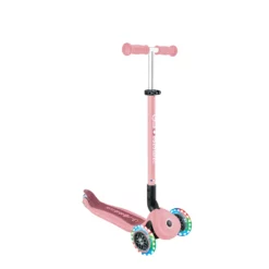 Globber 3-in-1 Roller Go-Up Active Lights 360 Grad mit Leuchtrollen – Pastellrosa, Hinterradlenkung, 15M-9J