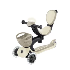 Globber 3-in-1 Roller Go-Up Baby Lights 360º mit Leuchtrollen – Taupe, 15M-9J