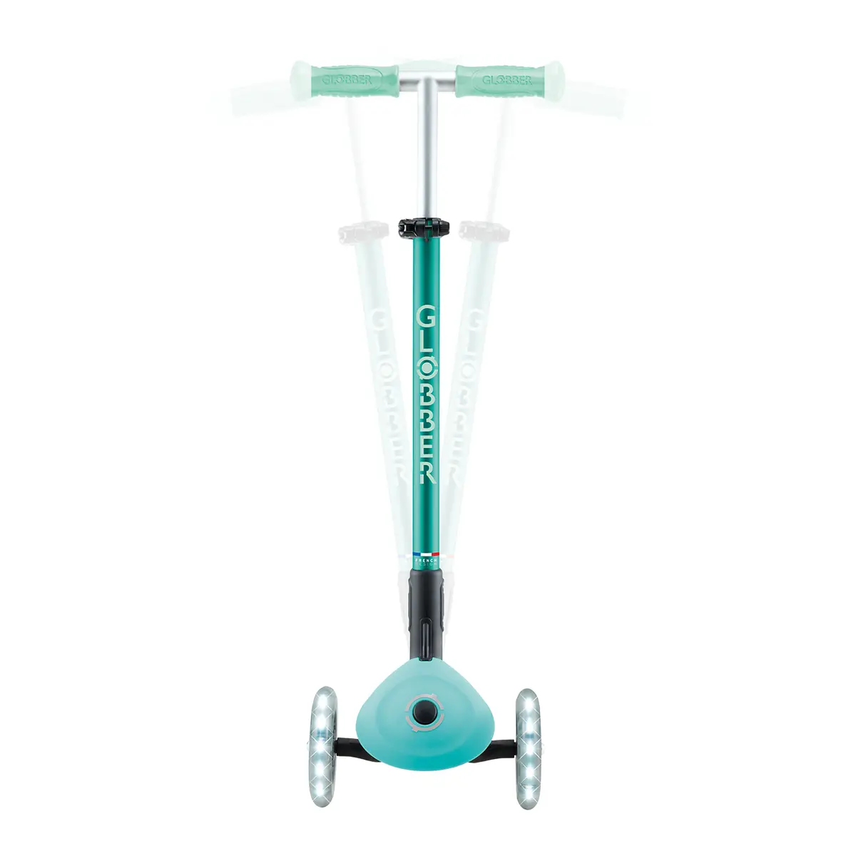 Globber Roller Elite Glow Lights mit Leuchtrollen – Dunkelmint, ab 3 Jahre