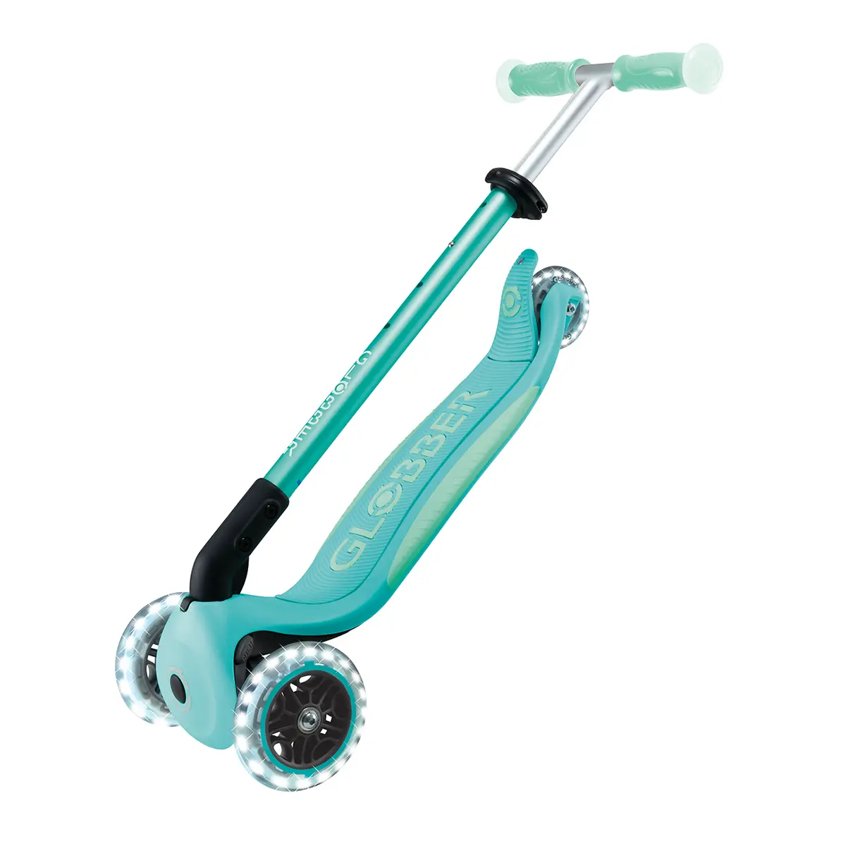 Globber Roller Elite Glow Lights mit Leuchtrollen – Dunkelmint, ab 3 Jahre