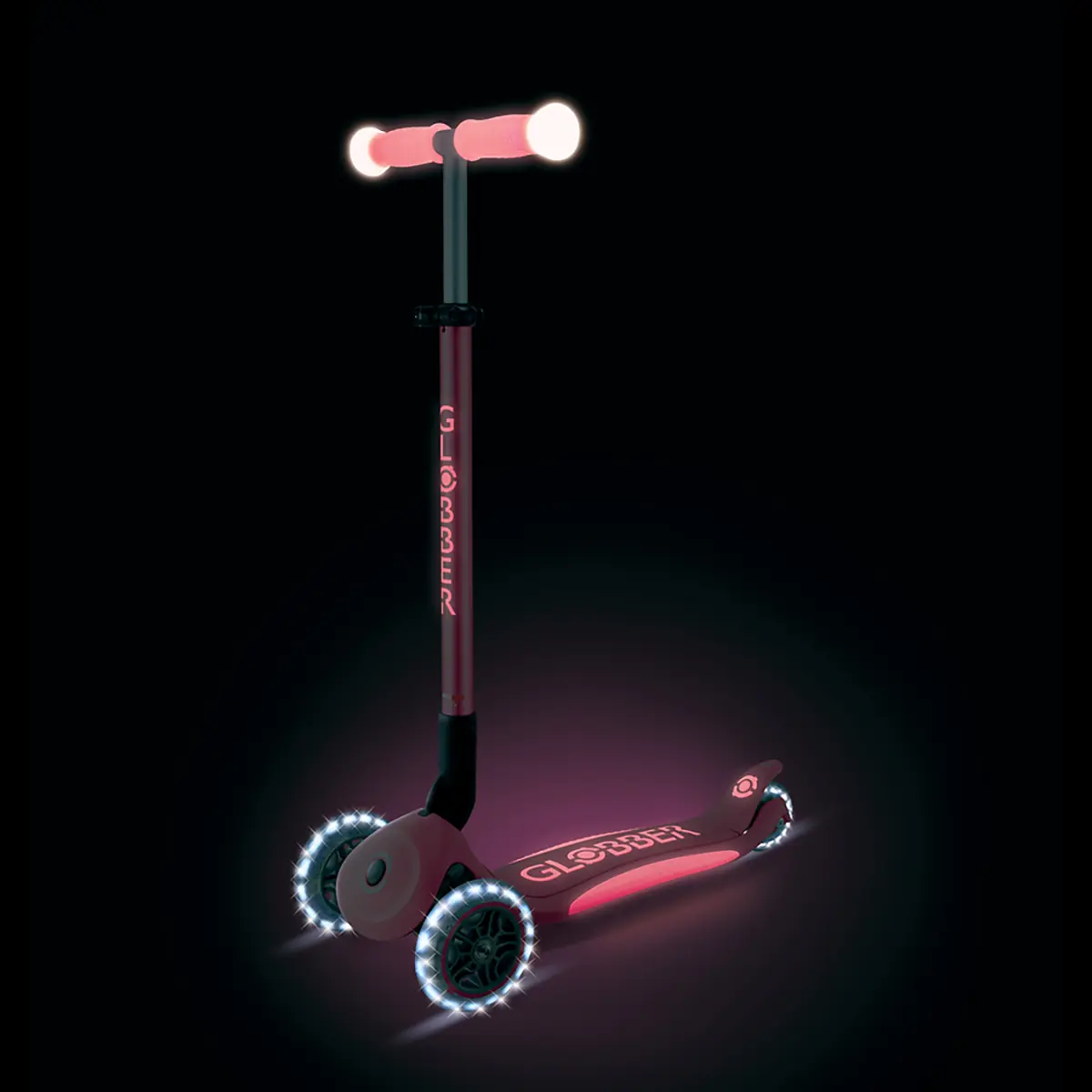 Globber Roller Elite Glow Lights mit Leuchtrollen – Pastellrosa, ab 3 Jahre