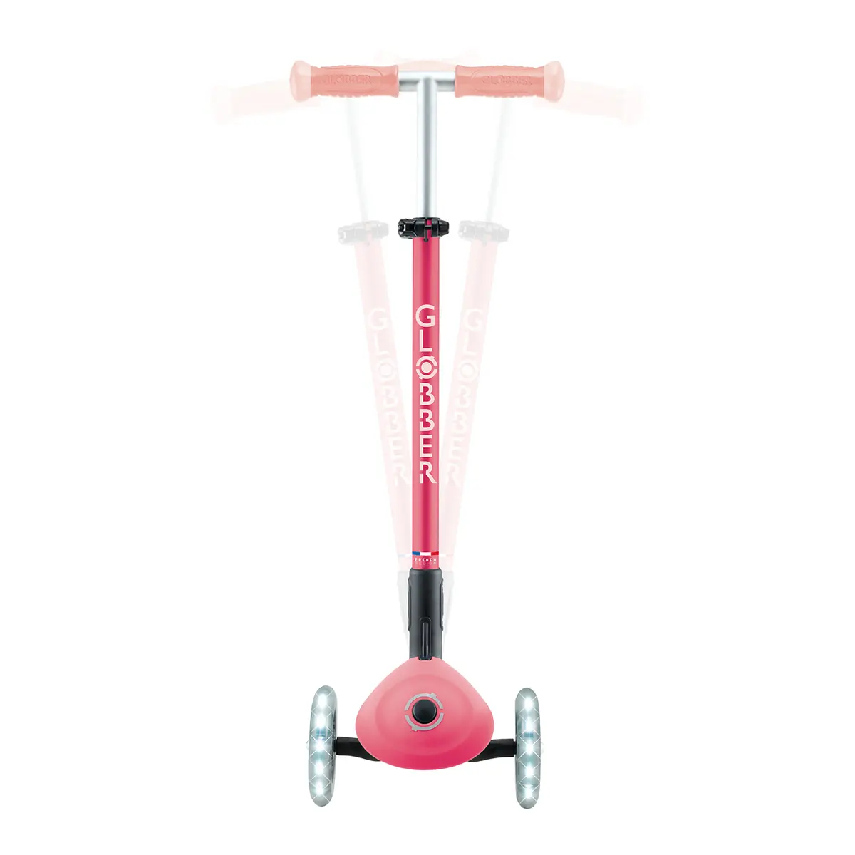 Globber Roller Elite Glow Lights mit Leuchtrollen – Pastellrosa, ab 3 Jahre