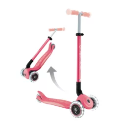 Globber Roller Elite Glow Lights mit Leuchtrollen – Pastellrosa, ab 3 Jahre
