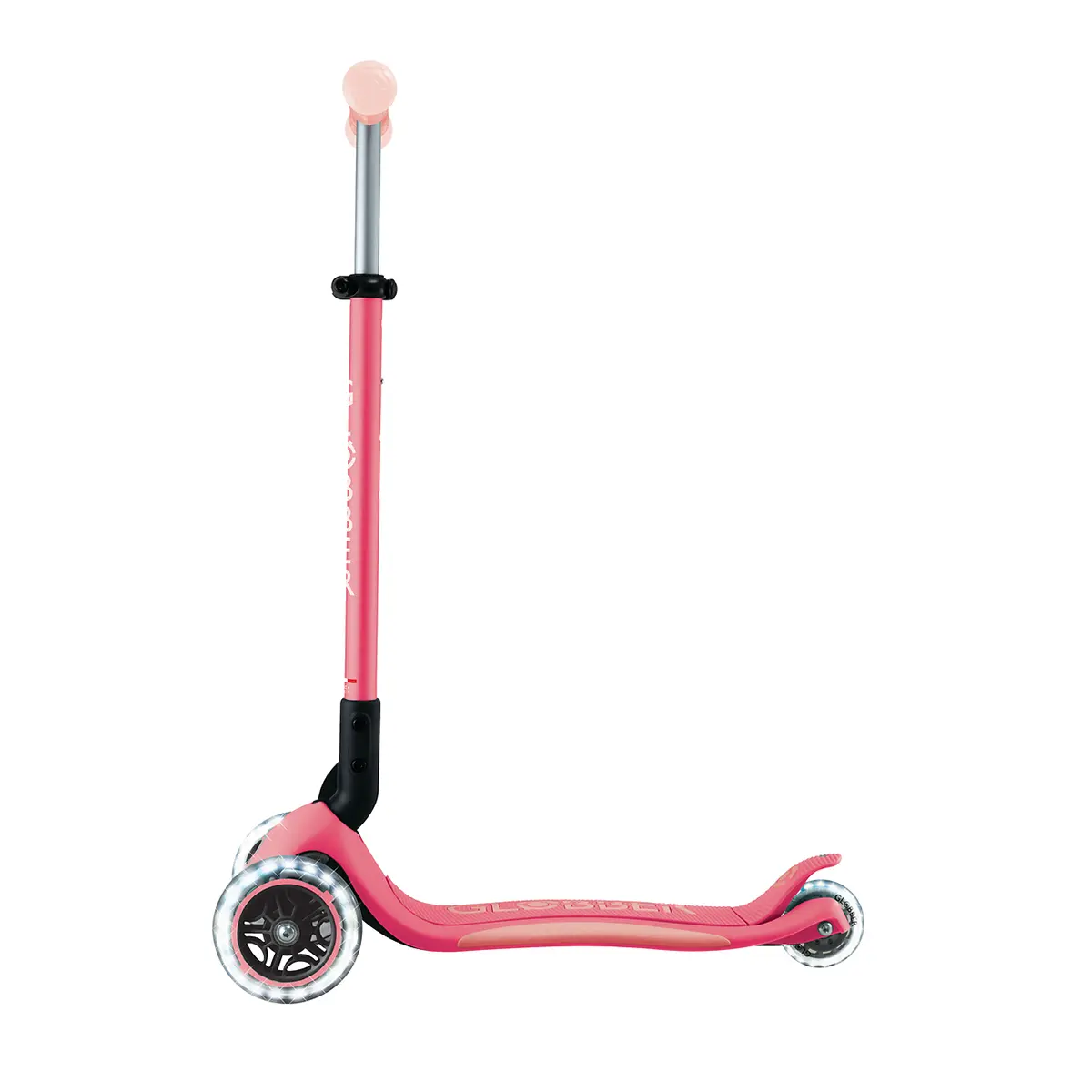 Globber Roller Elite Glow Lights mit Leuchtrollen – Pastellrosa, ab 3 Jahre