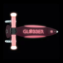 Globber Roller Elite Glow Lights mit Leuchtrollen – Pastellrosa, ab 3 Jahre