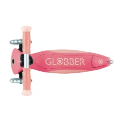 Globber Roller Elite Glow Lights mit Leuchtrollen – Pastellrosa, ab 3 Jahre