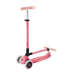 Globber Roller Elite Glow Lights mit Leuchtrollen – Pastellrosa, ab 3 Jahre