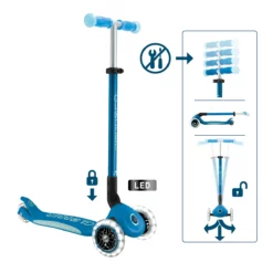 Globber Roller Elite Glow Lights mit Leuchtrollen – Petrol, ab 3 Jahre