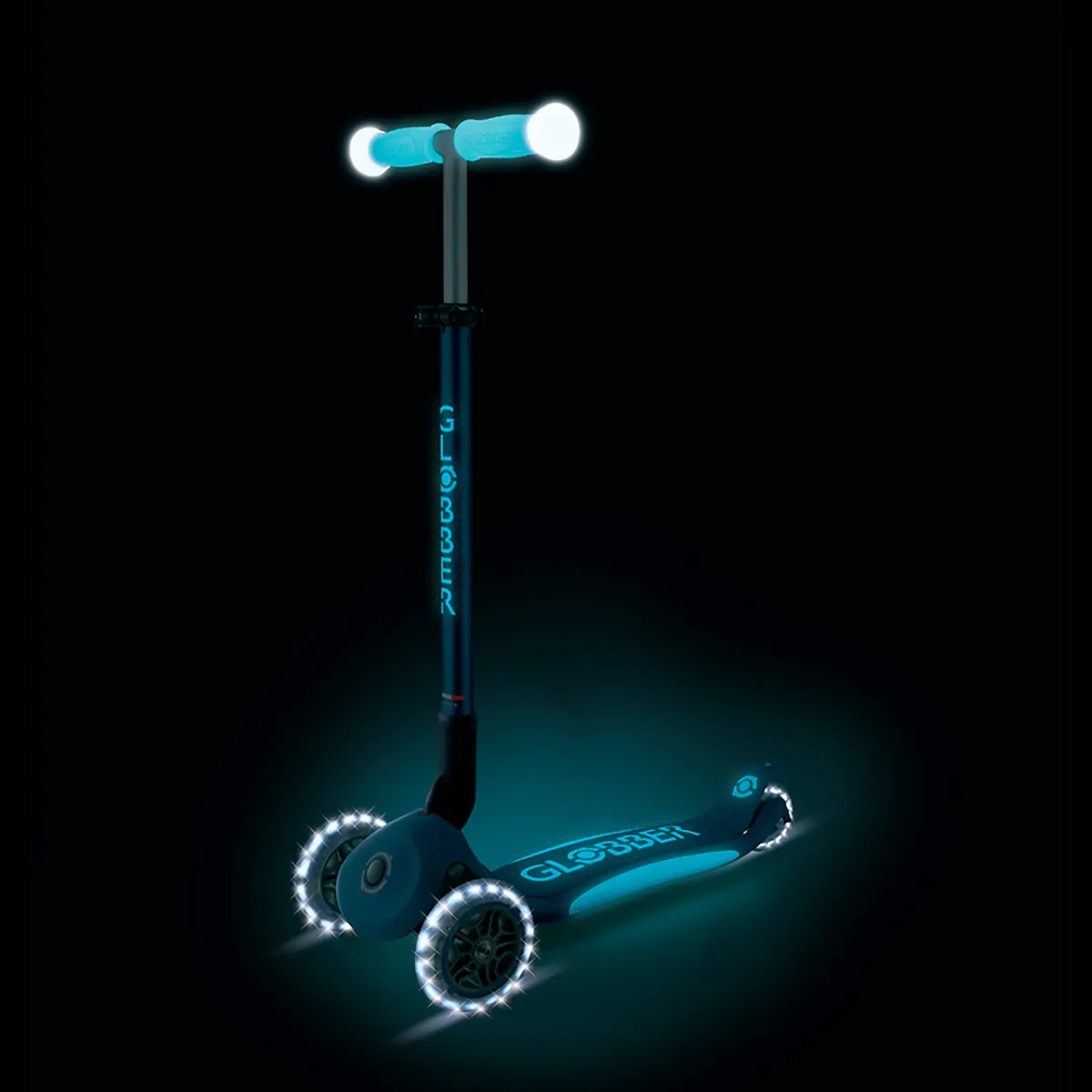 Globber Roller Elite Glow Lights mit Leuchtrollen – Petrol, ab 3 Jahre