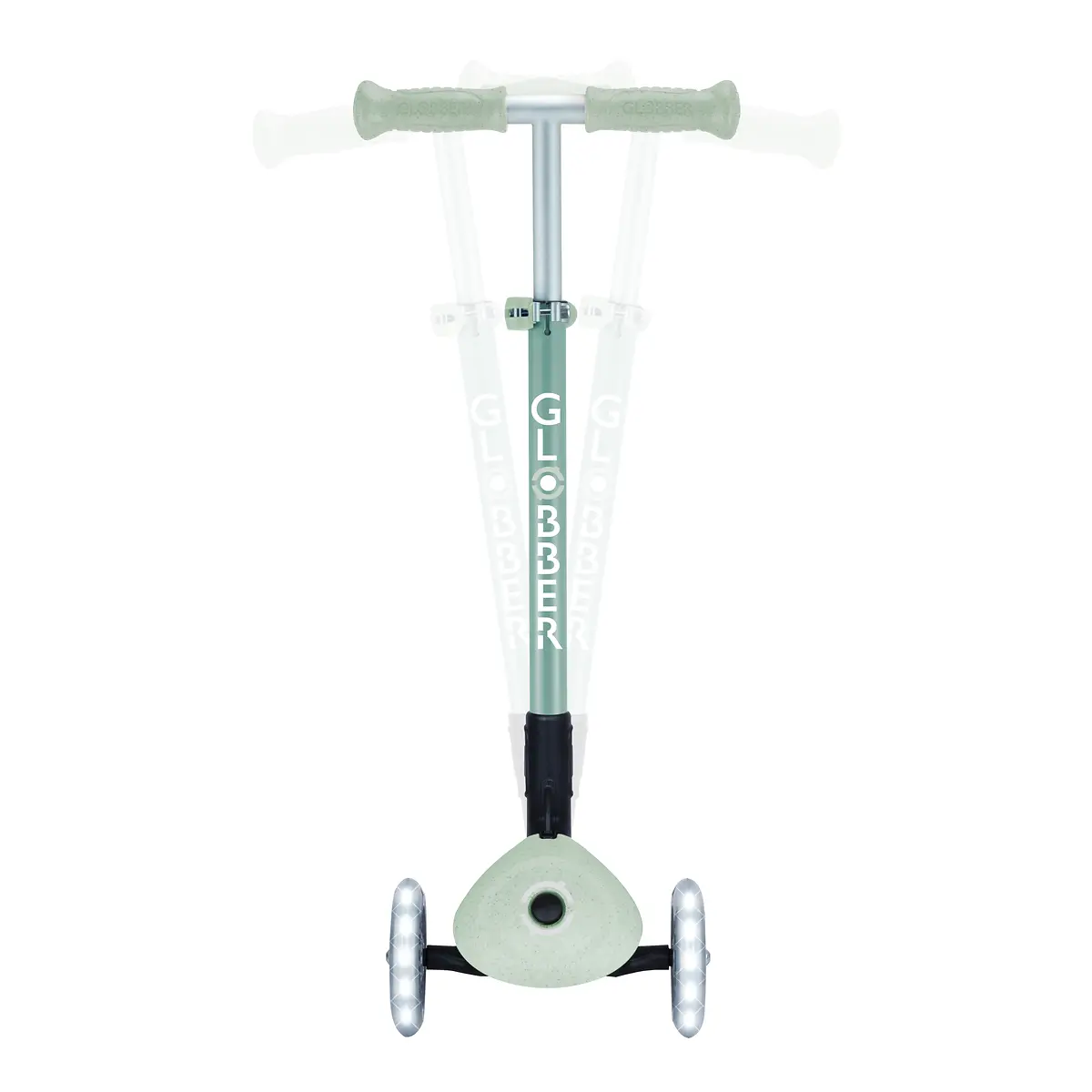 Globber Roller Primo Foldable Lights ECO mit Leuchtrollen – Pistazie, 3-9 Jahre