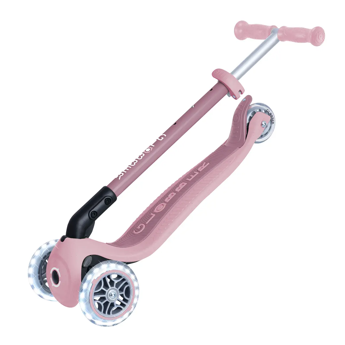 Globber Roller Primo Foldable Lights ECO mit Leuchtrollen – Beere, 3-9 Jahre