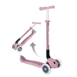Globber Roller Primo Foldable Lights ECO mit Leuchtrollen – Beere, 3-9 Jahre