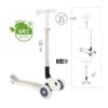 Globber Roller Primo Foldable Plus Lights ECO mit Leuchtrollen – Kokos-Weiß, 3-9 Jahre
