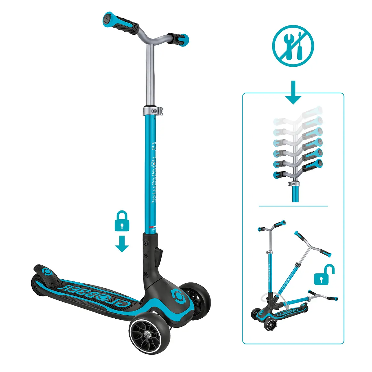 Globber Roller Ultimum – Blau, 5-99 Jahre, bis 100kg