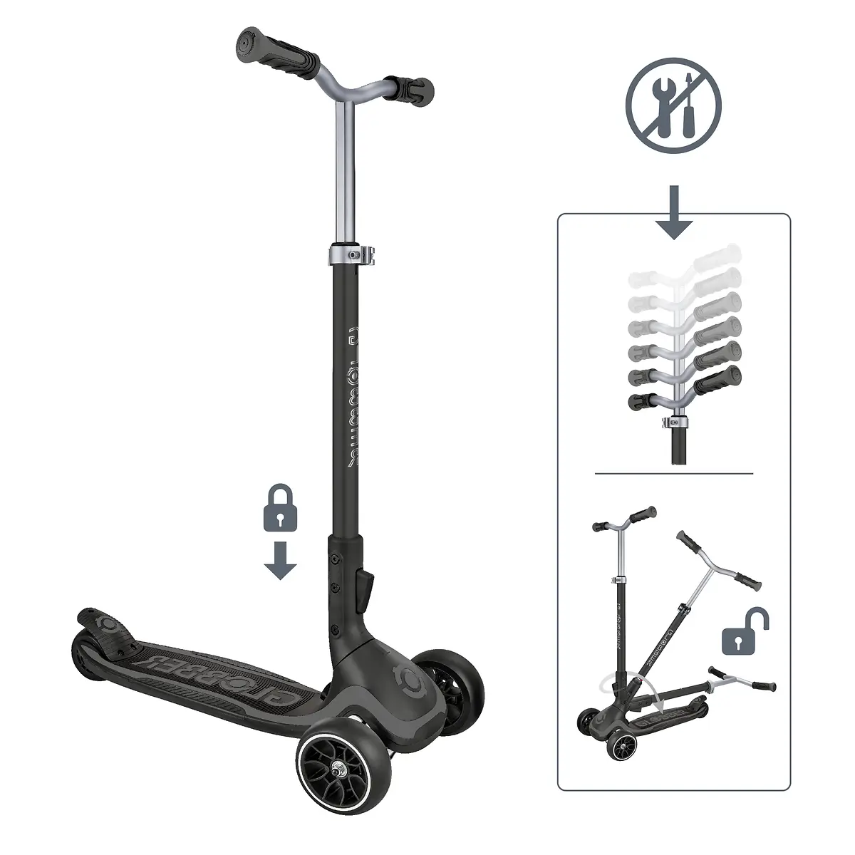 Globber Roller Ultimum – Grau, 5-99 Jahre, bis 100kg