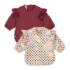 Konges Sløjd Lätzchen-Set mit Rüschen „Coeur Glitter / Sangria“