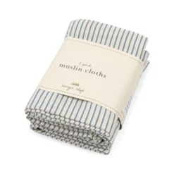 Konges Sløjd Musselin Tuch-Set „Stripe Blue“, 65cm, 3er-Set
