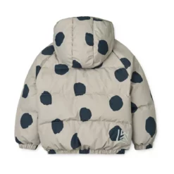 Liewood Daunenjacke Adelina „Spot dots / Nebelgrau“ mit Kapuze