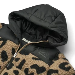 Liewood Fleece-Pufferjacke Niko „Mega leo : Oat mix“ mit Kapuze