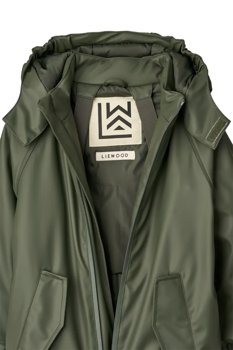 Liewood PU Regenanzug Maddy „Hunter green“ Matschanzug mit Kapuze