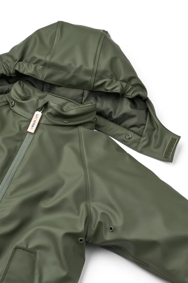 Liewood PU Regenanzug Maddy „Hunter green“ Matschanzug mit Kapuze