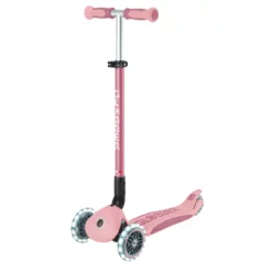 Globber 3-in-1 Roller Go-Up Deluxe Lights 360 Grad mit Leuchtrollen – Pastellrosa, Hinterradlenkung, 15M-9J