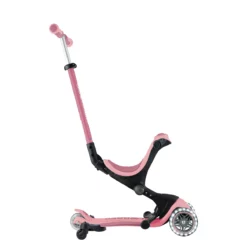 Globber 3-in-1 Roller Go-Up Deluxe Lights 360 Grad mit Leuchtrollen – Pastellrosa, Hinterradlenkung, 15M-9J