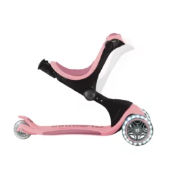 Globber 3-in-1 Roller Go-Up Deluxe Lights 360 Grad mit Leuchtrollen – Pastellrosa, Hinterradlenkung, 15M-9J