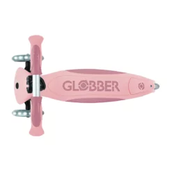 Globber 3-in-1 Roller Go-Up Deluxe Lights 360 Grad mit Leuchtrollen – Pastellrosa, Hinterradlenkung, 15M-9J