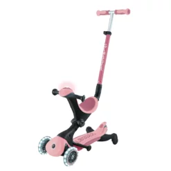 Globber 3-in-1 Roller Go-Up Deluxe Lights 360 Grad mit Leuchtrollen – Pastellrosa, Hinterradlenkung, 15M-9J